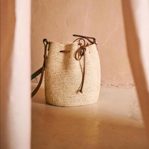 Sezane Farrow Bag in Natural Raffia